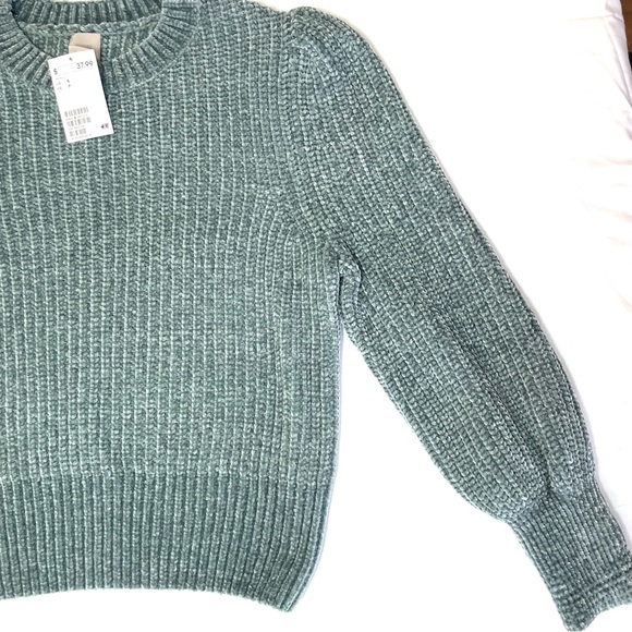 [NWT] H&M Balloon-Sleeved Chenille Sweater Size S - Picture 2 of 7